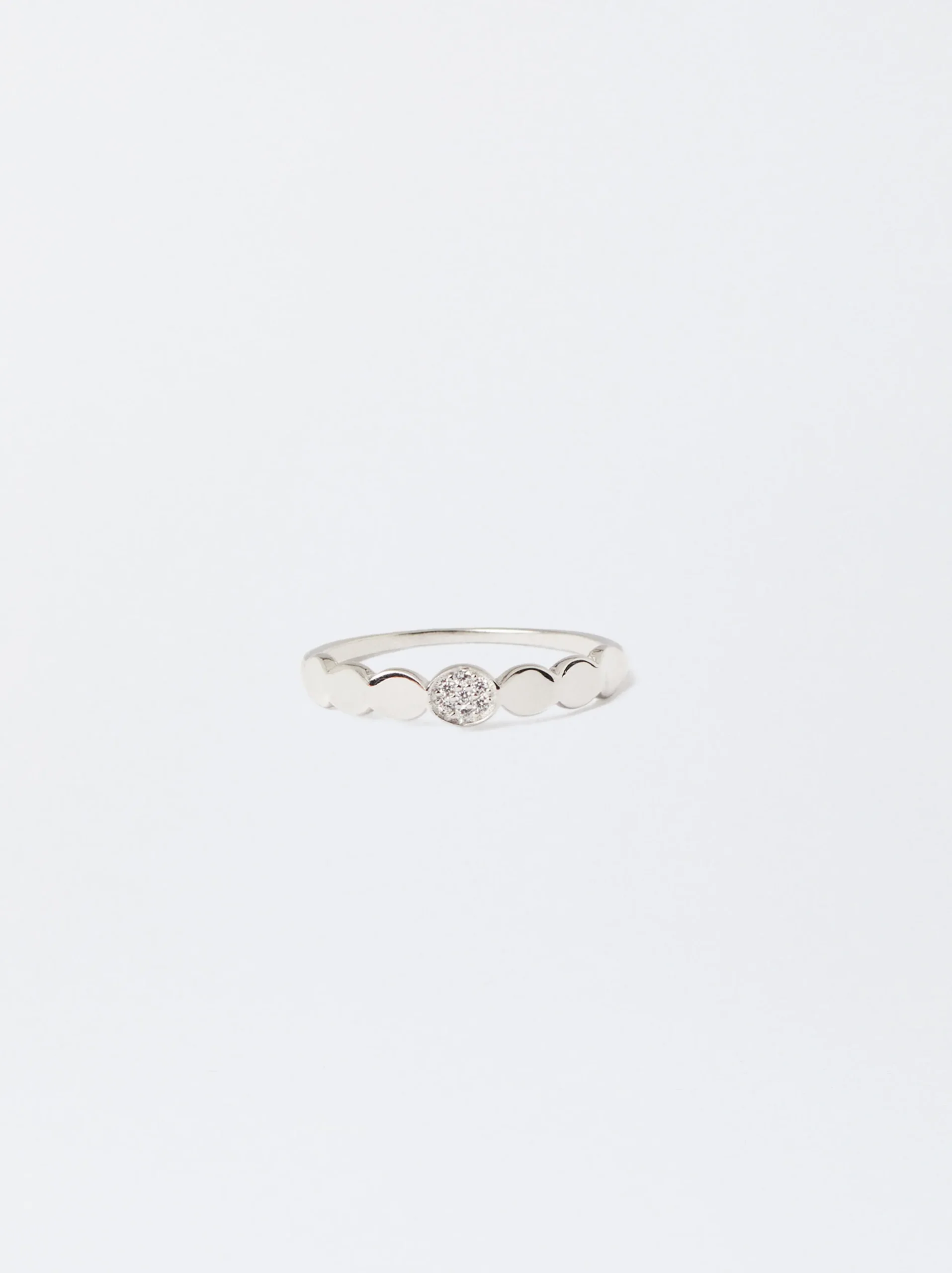 Parfois Prata 925*Anel De Prata 925 Com Zircónias | Prateado