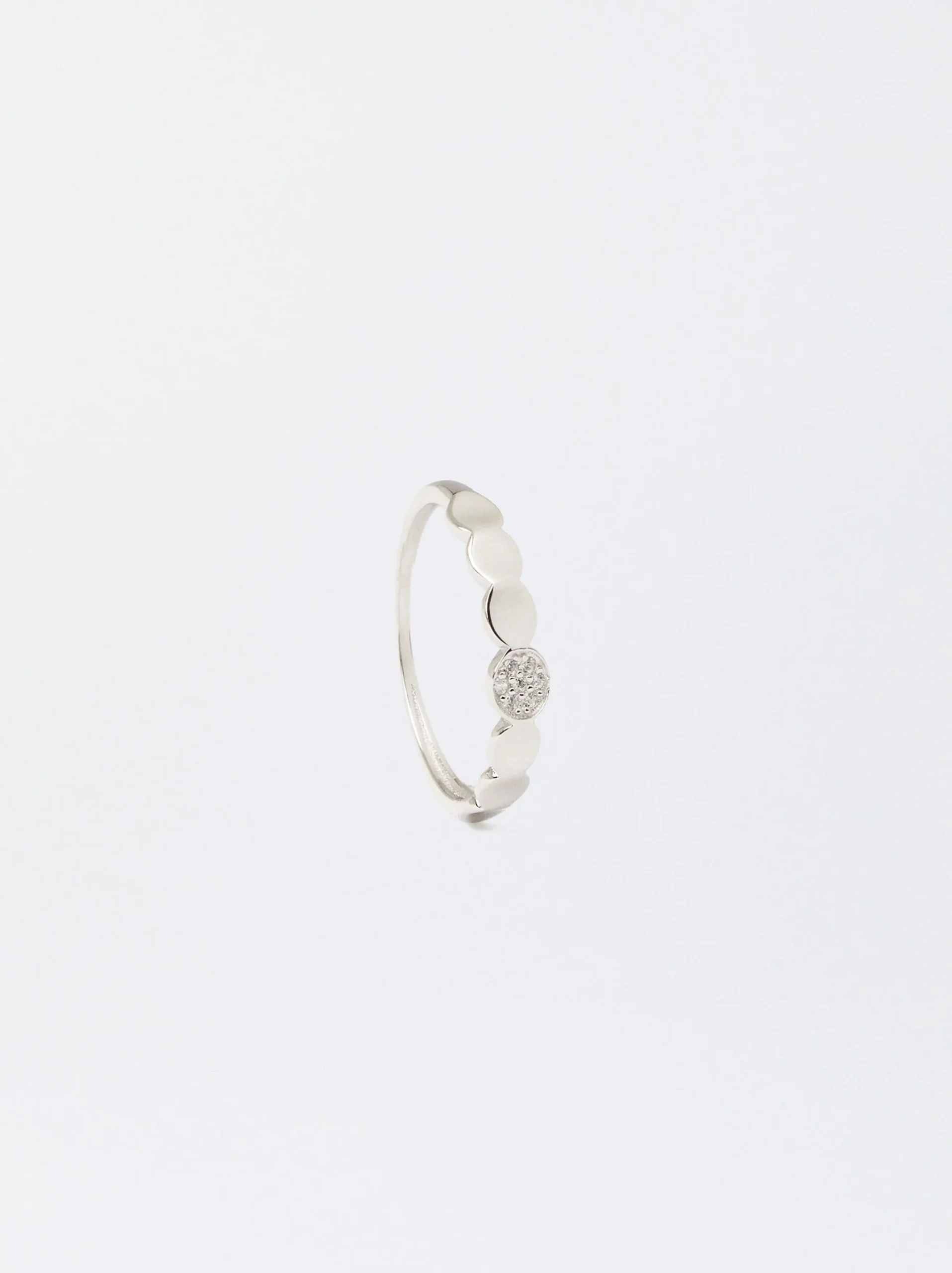 Parfois Prata 925*Anel De Prata 925 Com Zircónias | Prateado