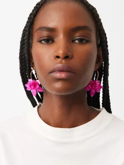 Parfois Bijuteria de festa new|Brincos*Argolas Com Flor Coral | Rosa