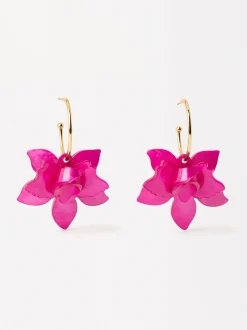 Parfois Bijuteria de festa new|Brincos*Argolas Com Flor Coral | Rosa