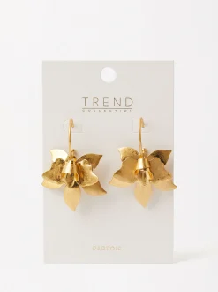 Parfois Bijuteria de festa new|Brincos*Argolas Com Flor Coral | Dourado