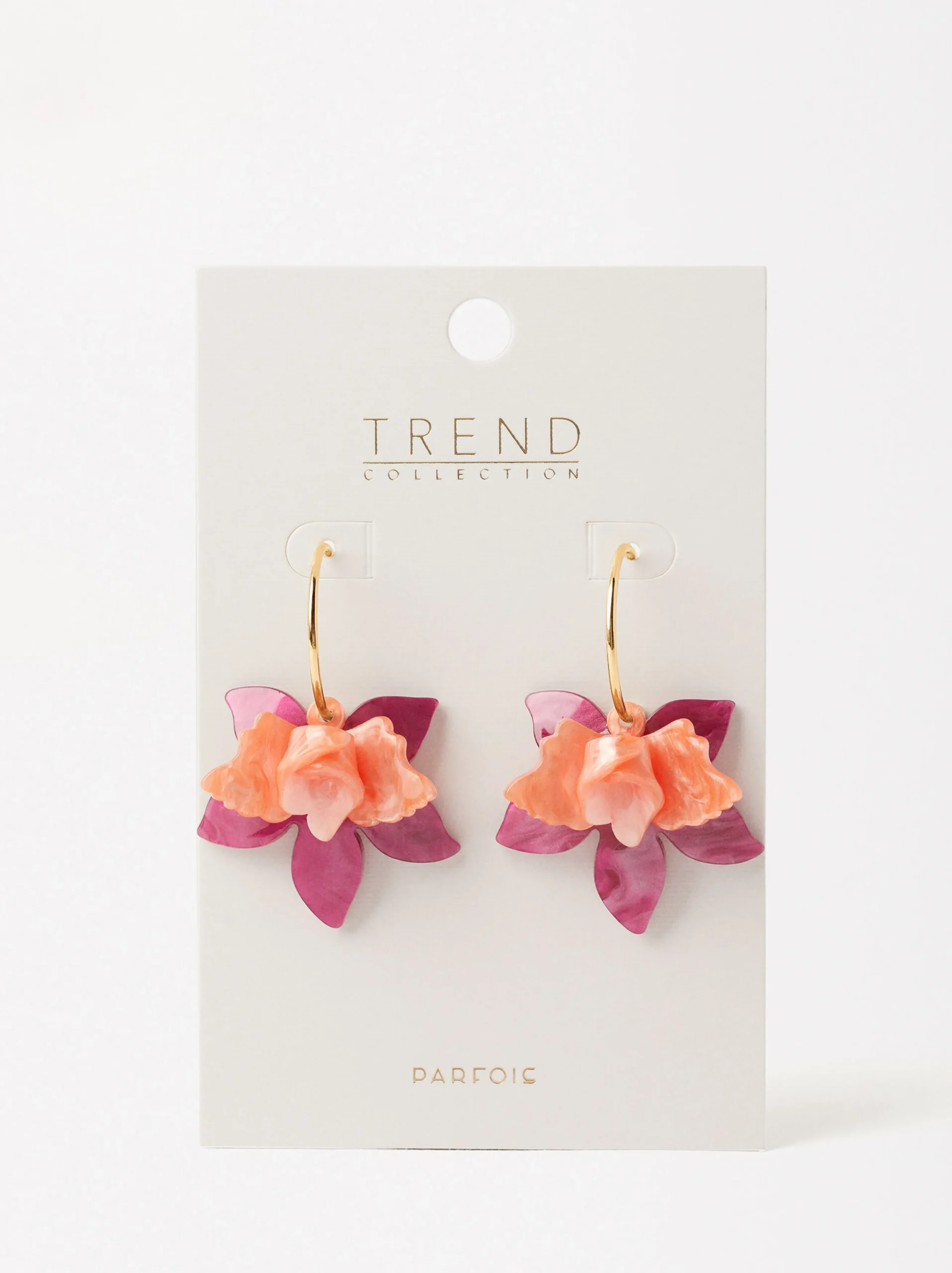 Parfois Bijuteria de festa new|Brincos*Argolas Com Flor Coral | FÚcsia