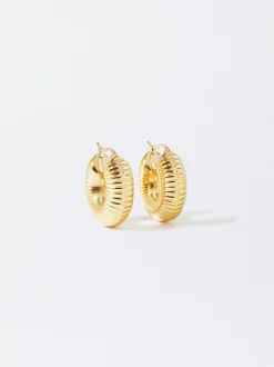 PARFOIS Brincos*Argolas De Aço Inoxidável Douradas | Dourado