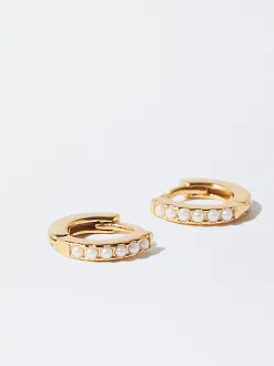 Parfois Crie os seus Brincos*Argolas Personalizáveis Prata 925 Com Pérolas | Branco
