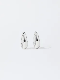 PARFOIS Brincos*Argolas Prateadas | Prateado