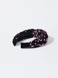 Parfois Acessórios de Cabelo*Bandolete Com Lantejoulas Preto | Multicor