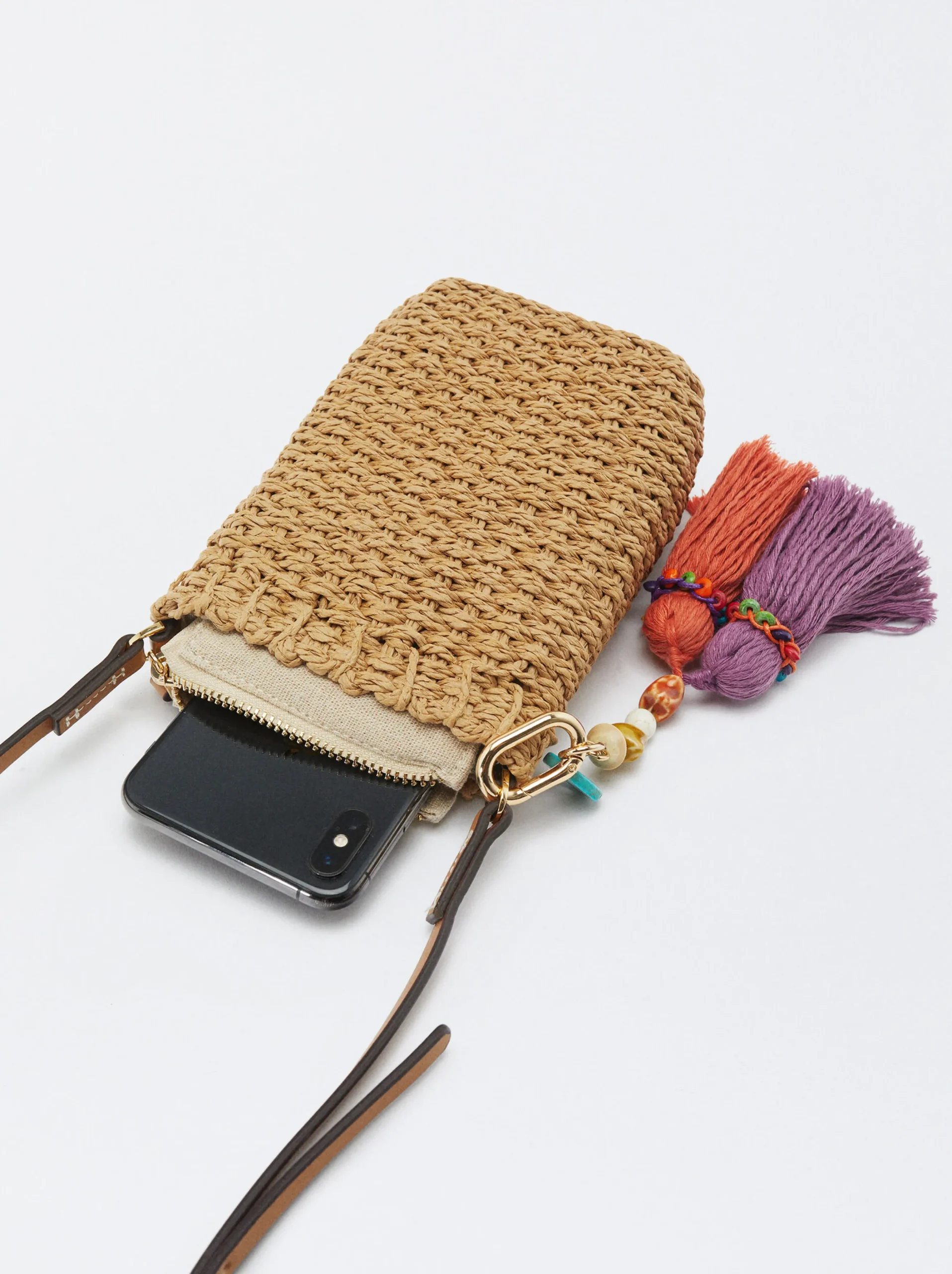 Parfois Acessórios Telemóvel|Bolsas para Telemóvel*Bolsa Para Telemóvel Efeito Palha Natural | NC