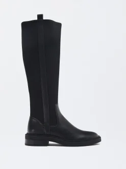 Parfois Botas e Botins*Botas Plana Em Stretch | Preto