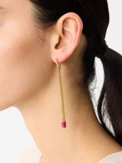 Parfois Aço inoxidável*Brincos De Aço Com Cristais | Rosa
