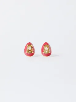 Parfois Prata 925*Brincos De Prata 925 Com Zircónias | Multicor