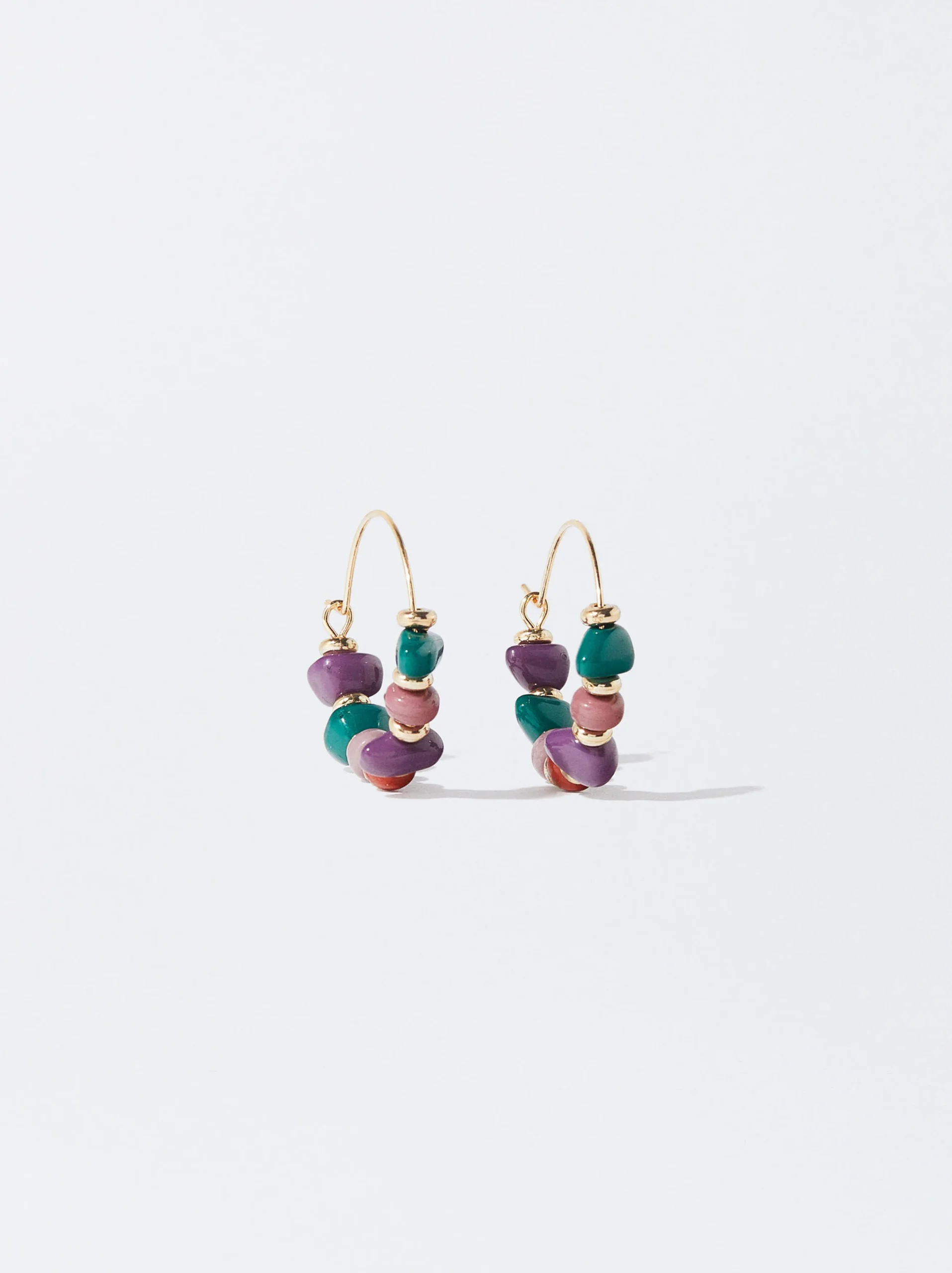 PARFOIS Brincos*Brincos Dourados Com Missangas | Multicor