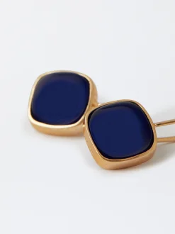 Parfois Brincos*Brincos Dourados Com Resina | Azul