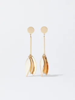 PARFOIS Brincos*Brincos Longos Esmaltados | Bege