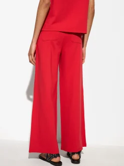 Parfois Básicos|Calças*Calças Com Presilhas Bege | Vermelho