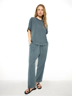 Parfois Básicos|Calças*Calças Fluidas Ajustáveis Com Cordão | Azul