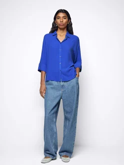 Parfois Básicos|Camisas*Camisa Fluida Com Botões | Azul