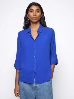 Parfois Básicos|Camisas*Camisa Fluida Com Botões | Azul