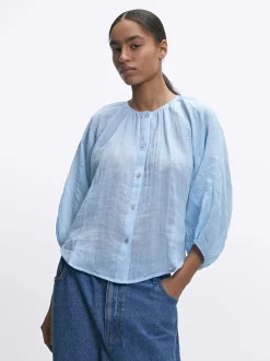 Parfois Básicos|Camisas*Camisa Manga Abaloada | Azul