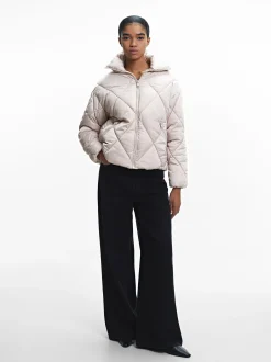 Parfois Blazers e Casacos*Casaco Acolchoado De Gola Alta | Prateado