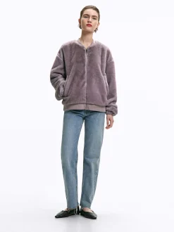 Parfois Blazers e Casacos*Casaco De Pelo Com Bolsos | Roxo