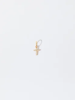Parfois Crie o seu Colar*Charm Cruz Zircónias Prata 925 | Dourado