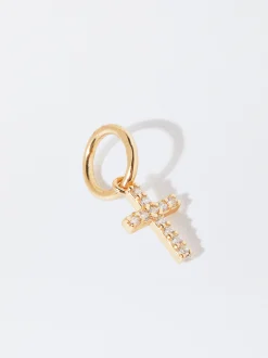 Parfois Crie o seu Colar*Charm Cruz Zircónias Prata 925 | Dourado