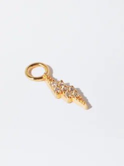 Parfois Crie os seus Brincos|Prata 925*Charm Trovão Zircónias Prata 925 | Dourado
