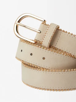 Parfois Cintos*Cinto Bolinhas Metálicas Camel | Cru