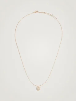 Parfois Bijuteria Delicada*Colar Coração Com Zircónias | Dourado
