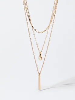 Parfois Bijuteria Delicada*Colar Com Pendente | Dourado