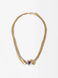 Parfois Colares*Colar Dourado Com Vários Abalorios | Multicor