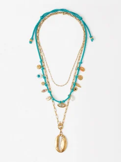 Parfois Bijuteria de festa new|Colares*Colar Duplo Com Búzio E Charms | Azul