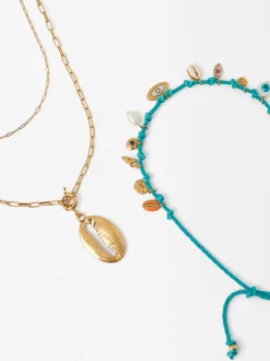 Parfois Bijuteria de festa new|Colares*Colar Duplo Com Búzio E Charms | Azul