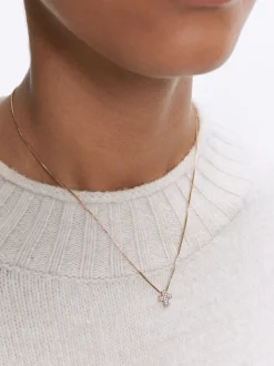 Parfois Bijuteria Delicada*Colar Prateado Com Cruz E Zircónias | Dourado