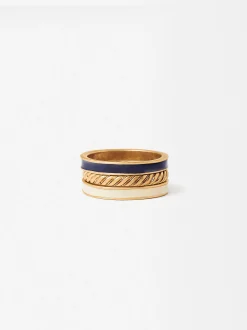 Parfois Anéis*Conjunto De Anéis Dourados Com Esmalte | Multicor