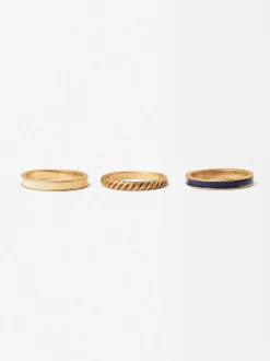 Parfois Anéis*Conjunto De Anéis Dourados Com Esmalte | Multicor