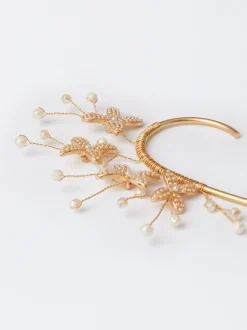 Parfois Acessórios de Cabelo*Ear Cuff Com Flores E Pérolas | Branco