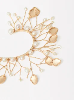 Parfois Acessórios de Cabelo*Ear Cuff Dourado Com Pérolas | Branco