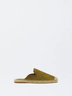Parfois Pele|Alpercatas e Cunhas new*Exclusivo Online - Alpercatas De Pele E Juta | Caqui