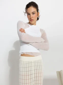 Parfois Tops e T-shirts*Exclusivo Online - Top Manga Curta | Branco