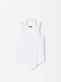 Parfois Tops e T-shirts*Exclusivo Online - Top Manga Curta | Branco