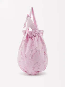 Parfois Malas de Ombro*Mala Bucket Bordada Cru | Roxo