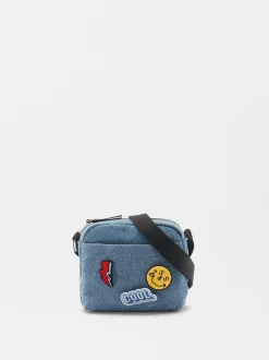 Parfois Malas de Tiracolo*Mala Tiracolo Denim Pins Amovíveis | Azul