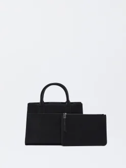 Parfois Malas de Mão*Mala Tote Com Bolsa Removível | Preto