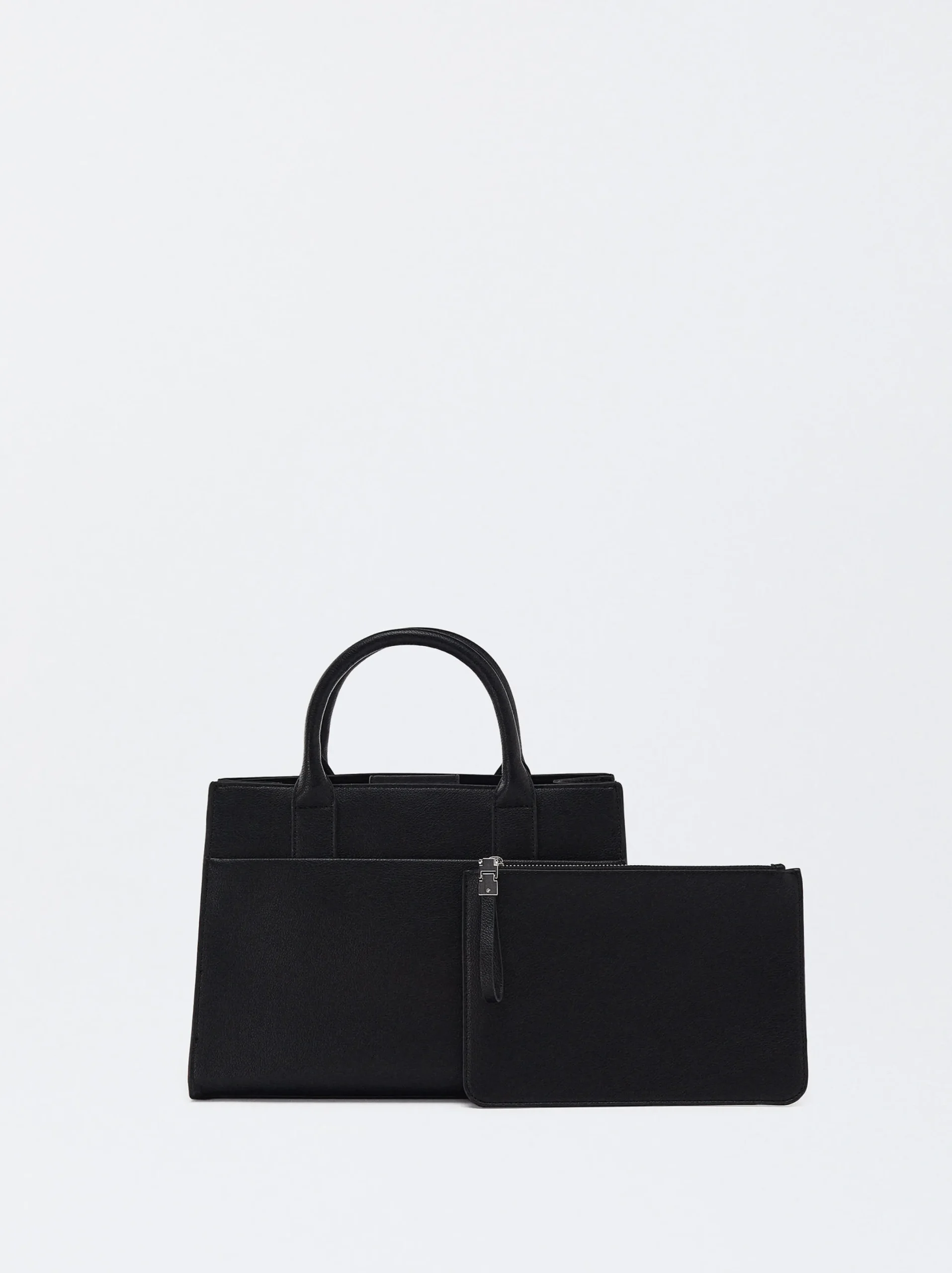 Parfois Malas de Mão*Mala Tote Com Bolsa Removível | Preto