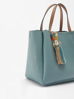Parfois Malas de Mão|Malas Grandes*Mala Tote Com Penduro Preto | Azul