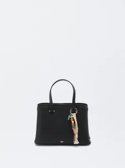 Parfois Malas de Mão*Mala Tote Com Penduro | Preto
