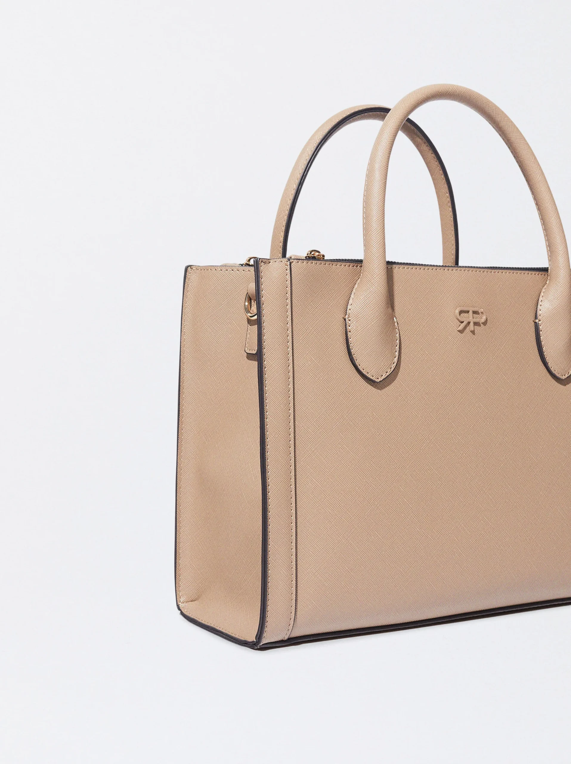 Parfois Malas de Mão*Mala Tote Com Tiracolo M Preto | Castanho