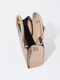Parfois Malas de Mão*Mala Tote Com Tiracolo M Preto | Castanho