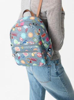 Parfois Mochilas*Mochila Denim Estampada | Azul